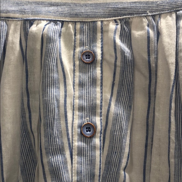 Blue and White Stripe Midi Skirt - Picture 5 of 5